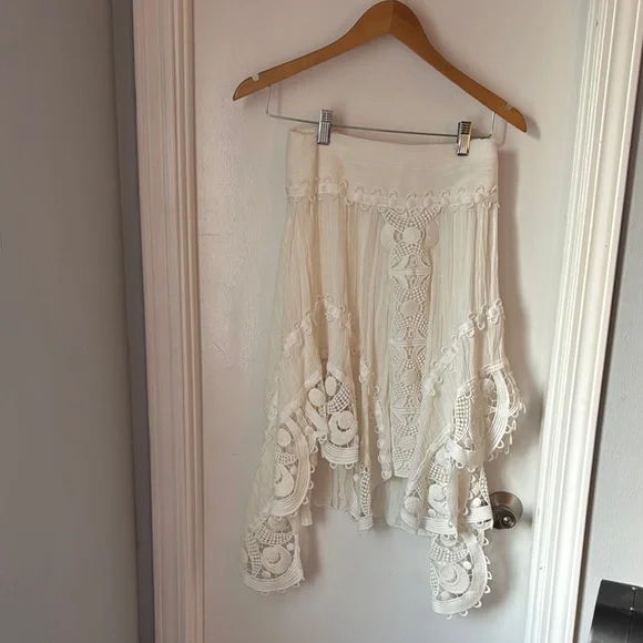 Chloé Cream Lace Midi Skirt - Picture 3 of 5